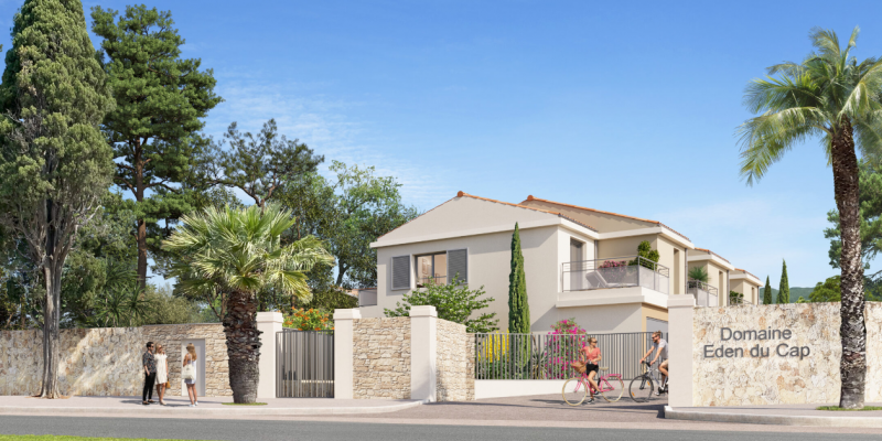 Appartement neuf résidence Eden du Cap : Duplex 4 pièces de 95m² avec grand jardin, terrasse et parking, en programme neuf à Toulon secteur Cap Brun 