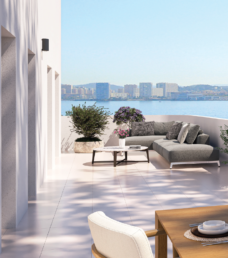 Appartement neuf : Somptueux T4 de 81m² résidence LA PRESQU'ÎLE, Terrasse, parking, en programme neuf à la seyne sur mer, proche de Porte Marine 