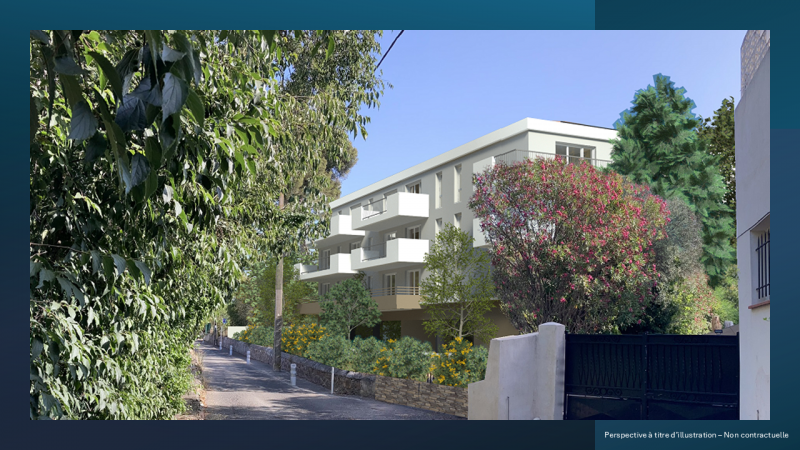 Appartement neuf résidence Clos Lily : T2 avec surface de 41m2, deux places de parking privées, dans programme neuf à Toulon Est  