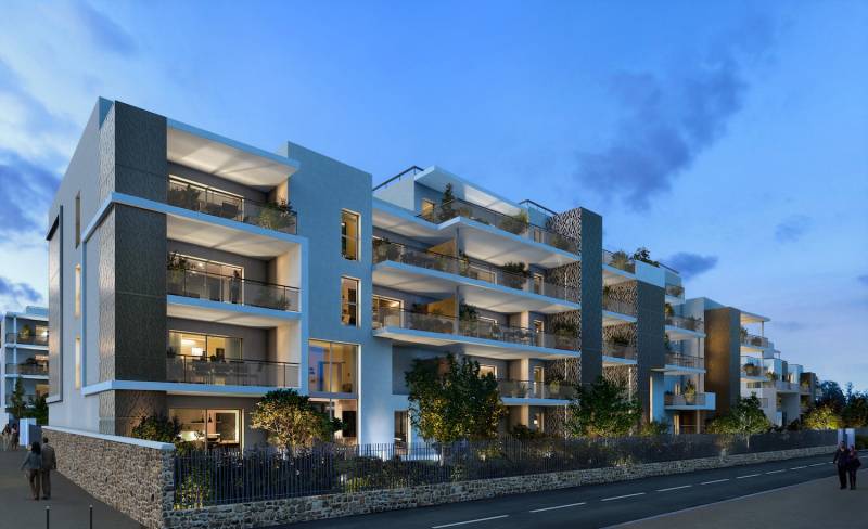 Achat d'un appartement neuf T2, Hyères centre ville dans résidence sécurisée neuve de standing  
